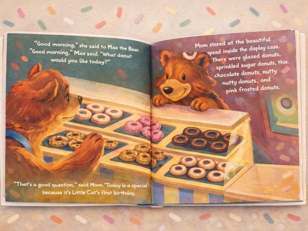 An illustrated rhyming page inside I Love You Like A Donut