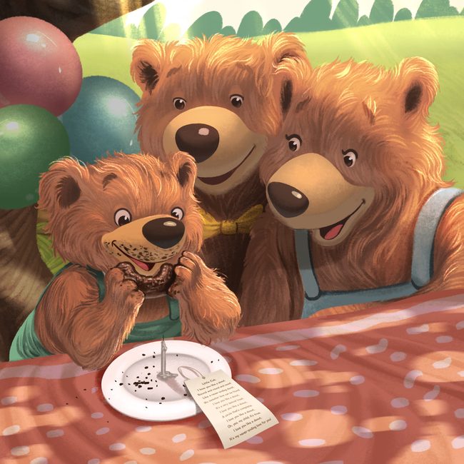 Little Cub celebrating his birthday with Mama Bear and family